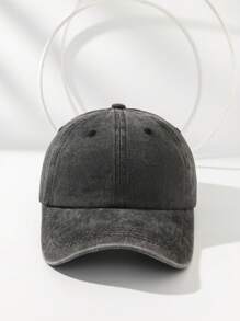 1 件装水洗纯色复古个性化女士棒球帽