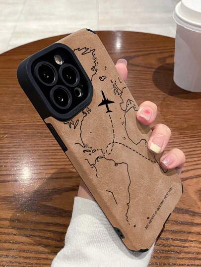 1pc TPU Phone Case With Aircraft Leather Texture Cover, Shock-Proof, Compatible With IPhone X, XR, 11, 12, 13, 14, 12 Pro Max, 13 Pro Max, 14 Pro Max, 15, 15 Pro, 15 Plus, 15 Pro Max, 16, 16 Pro, 16 Plus, 16 Pro Max And A04, A12, A13, A14, A24, A32, A50, A33, A34, A52, A54, A71, A73, S20, S20 FE, S22 Ultra Waterproof Anti-Fall Scratch Resistant