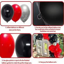 Bộ 120 quả bóng bay cao su màu đen và đỏ ánh kim kèm kim tuyến nhiều màu, thích hợp cho lễ tốt nghiệp, sinh nhật, đám cưới, kỷ niệm, lễ kỷ niệm, trang trí tiệc, Giáng sinh. - đen đỏ - Xem 5