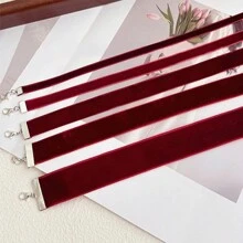 Vintage Wine Red Classic Choker Necklace, Women's Retro Collar Necklace With Extension Chain, Suitable For Christmas, Valentine's Day, Birthday, Prom Or Daily Wear,Mom,Mother,Mother's Day,Gift