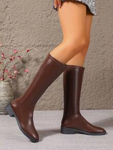 Modische, sexy und Plateaustiefel mit hohem Absatz, bequem und erschwinglich, schlanke, stilvolle Modestiefel für Damen, Stiefel, Wadenhoch Schneestiefel, Damen Hohe Stiefel mit quadratischer Zehenform