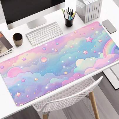 Candy Clouds Mouse Pad, Large Desk Mat, Keyboard Pad, Locked Edge Anti-Slip, Enlarged And Thickened, Precise Gaming Operation, Home Gaming Desk Mat Back To School Gaming Mouse Pad Desk Accessories Office Supplies Office Office Desk Accessories Mousepad Mouse Pad For Desk