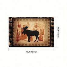 4pcs, Placemats, Rustic Wildlife Placemats With Deer, Wolf, Bear Designs, Polyester Heat Insulation Table Pads, Festive Dining Table Mats For Home & Holiday Events