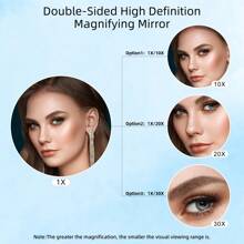 1 pieza Espejo de maquillaje de viaje de 5.5 pulgadas de doble cara con mango desmontable, espejo de aumento cosmético de multiampliación - diseño versátil de mano, colgante, sobremesa