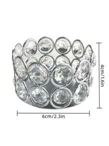 1/4/8/10/12/24 piezas Portavelas decorativos de cristal dorados/plateados de 1.6 pulgadas de altura, aptos para ceremonia de boda, centro de mesa para comedor, Navidad, regalos de Año Nuevo