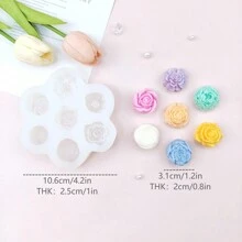 1 pieza Molde de silicona con formas de flores - Blanco - Ver 5