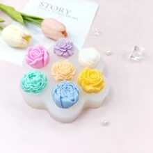 1 pieza Molde de silicona con formas de flores - Blanco - Ver 4