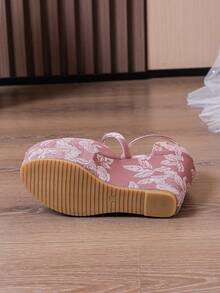 Chinese Style Embroidered Platform Wedge Closed Toe Sandals For Women, Mary Jane Design Comfortable Chunky Heeled Dress Shoes For Bridesmaid - Purple - View 8