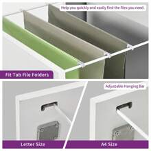 Wooden 4 Drawer File Cabinet With Lock Office Filing Storage For Letter A4 Sized Files Home Office Cabinet Upgraded Design Easy Assemble Vertical Storage For Home Or Office - White - View 5