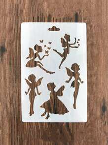 1pc DIY Hollow Painting Template Quay lại trường học - trắng - Xem 13