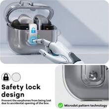 Apple 兼容三星 Galaxy Buds 3 手机壳和 Galaxy Buds 3 Pro 手机壳，全身防震软壳保护设计，带安全锁夹 - 彩色 - 查看 12