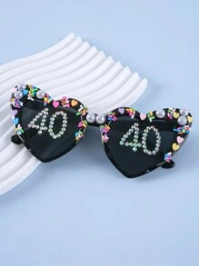 1pc Pearl Candy Glasses - 18th, 21st, 30th, 40th, 50th Birthday, Birthday Party Accessory Gift, Suitable For Birthday Party Wear Halloween Basics Fall Winter Women Outfits Clothes Business Casual Gifts For Summer Beach Vacation,Outdoor,Travel - Number - View 10