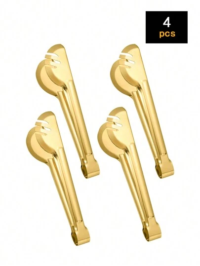 2pcs/4pcs Stainless Steel Mirror Polished Half-Circle Bread Clamp Service Clips For Steak/Food,Kitchen,Christmas Gift