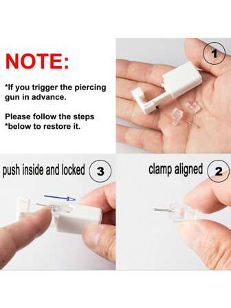 2/4/10 st engångs steril näspiercing verktygssats med rostfritt stål CZ nässtift