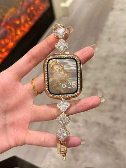 1 st diamantdubbad metallrem Fashionabel och elegant kompatibel med Apple Watch Band 38/40/41/42/44/45/49 mm Business Simple Women's Watch Band kompatibel med Apple Watch Strap Series Ultra/SE/9/8/7/6/ 5/4/3/2/1