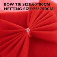 Set mit Türkranz und Girlande Deko, rote zweischichtige Schleifen Dekoration für Türrahmen, Party-Zubehör - Luxuriöser zweischichtiger Schleifen-Kranz mit 60*80 cm Schleife und 75*750 cm langem Tüllband, 6 Stück Pins zum einfachen Selbermachen, geeignet für Halloween, Unabhängigkeitstag und andere Feiertage, Outdoor-Partys und Veranstaltungen - Verschiedenfarbig - Übersicht 10