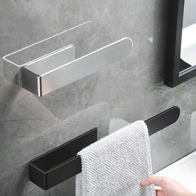 1 pezzo Porta asciugamani da parete in acciaio inossidabile, asta portasciugamani adesiva per bagno, porta asciugamani da bagno moderno, accessori da bagno