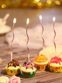 12 件玫瑰金和黑色弧形锥形蜡烛、生日蛋糕蜡烛装饰配件、烘焙甜点派对氛围照明 - 玫瑰金 - 查看 11