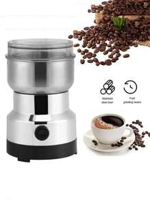1 件装多功能咖啡研磨机，家用研磨机，适用于谷物、香料和咖啡豆，不锈钢 - 查看 1