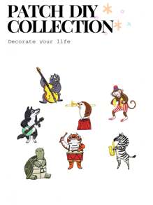 1 件刺绣森林音乐会动物熨烫贴片衣服装饰贴片小斑马刺猬布料贴纸夏季，学校 - as shown - 查看 8