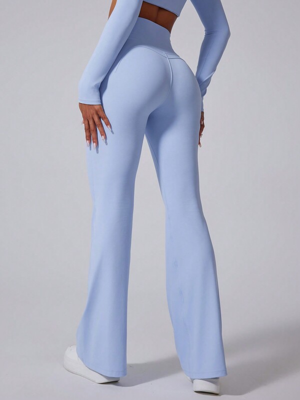 MASKERT Pantalones acampanados ajustados de yoga para mujer con alta elasticidad, pantalones casuales cómodos y amigables con la piel, pantalones de yoga