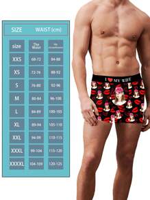 Cuecas boxer personalizadas impressas com estampa para o Dia dos Namorados, com elasticidade e confortáveis, para uso diário, 1 peça Cachorro Adorável, Simples, Engraçado, Confortável, Personalizado, Único, Presente Personalizado Ideal para Homens/Mulheres, Presente ideal para Namorado, Amigos, Quarto, para Casamentos, Feriados, Aniversários