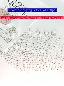 120 件自粘超闪亮牙齿宝石水钻贴纸、Y2K Bling Grillz 朋克哥特角色扮演配饰、水晶白钻珠宝贴花、万圣节、哥特式时尚用品及工具