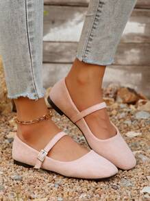 French Retro Flat Sandals, Strap Fairy Style Granny Shoes, New Spring Square Toe Slip-On Flats