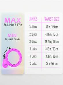 JLoibao Weighted Hula Circle With 24 Links For Adults Weight Loss, Infinity Fitness Hoop Plus Size, For Women Smart Exercise Equipment - 紫色 - 查看 3