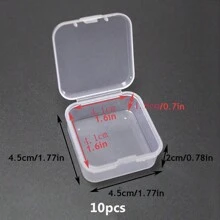 10pcs/20pcs/40pcs Transparent Storage Box, Earrings, Rings, Jewelry DIY Storage Box, Fishing Hook Storage Box, Portable Multi-Purpose Storage Box, Round Storage Box, Apple Storage Box, Square Storage Box, Square Storage Box Without Compartments - White - View 18