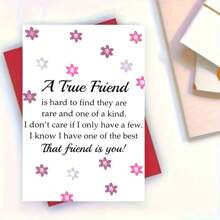 1pc Emotional Friendship Card, Suitable For Appreciation To Best Sister Or Bestfriend, Understands My Heart, Long-Distance Friendship, Birthday Card, Gift Card,Christmas - Red - View 4