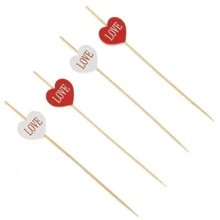 20 Bamboo Sticks Snack Heart Wood - CORAÇÃO LOVE - Xem 3