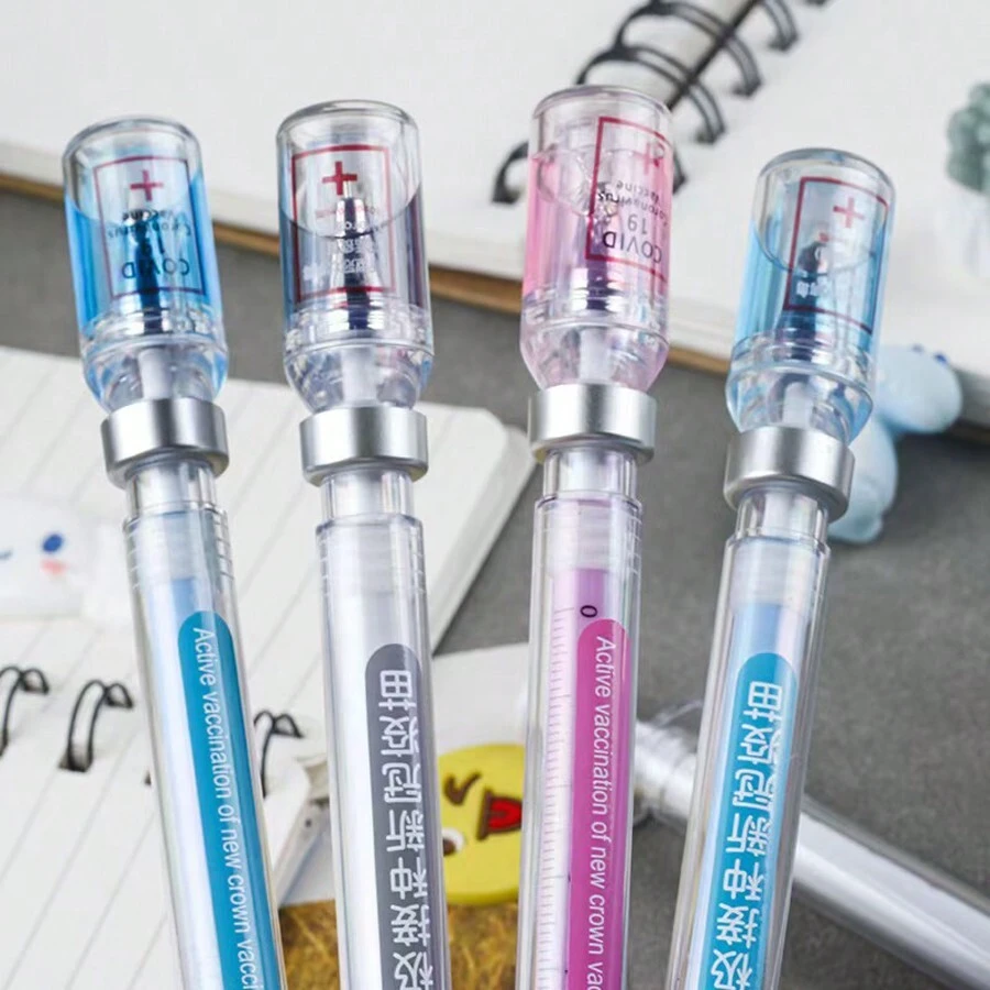 1支创意针头疫苗签名中性笔注水针筒形水笔减压注射器中性笔 - 彩色 - 查看 1