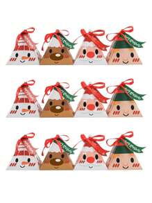 Hộp quà tặng kẹo Giáng sinh 10 chiếc có ruy băng nhãn, bánh quy, đồ ăn nhẹ, sô cô la, hộp đóng gói, túi đựng quà Giáng sinh, tiệc năm mới, đồ trang trí Giáng sinh, đồ trang trí Giáng sinh, quà tặng Giáng sinh, đồ dùng cho tiệc Giáng sinh, túi đựng quà ... nhãn dán Giáng sinh - Nhiều màu - Xem 1