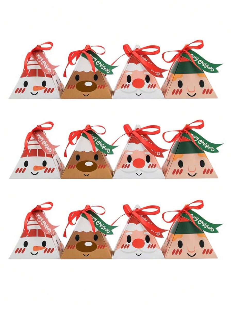 Hộp quà tặng kẹo Giáng sinh 10 chiếc có ruy băng nhãn, bánh quy, đồ ăn nhẹ, sô cô la, hộp đóng gói, túi đựng quà Giáng sinh, tiệc năm mới, đồ trang trí Giáng sinh, đồ trang trí Giáng sinh, quà tặng Giáng sinh, đồ dùng cho tiệc Giáng sinh, túi đựng quà ... nhãn dán Giáng sinh - Nhiều màu - Xem 1