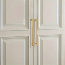 10 piezas Manijas de cajón de acero inoxidable dorado pulido de 6" para gabinetes de cocina, herrajes de muebles, espaciado de tornillos de 9.6cm, adecuado para cajones - Multicolor - Ver 7