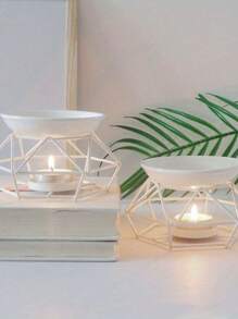 1 Conjunto de portavelas de cerámica, difusor de aceites esenciales, calentador de cera, decoración con diseño de nido de pájaros de moda (velas no incluidas), regalo festivo, regalos para ella, regalo de Navidad, regalo de Halloween