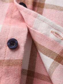 Young Boy Plaid Long Sleeve Casual Comfortable Shirt, Fall