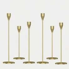 3 szt./zestaw europejski styl woskowy świecznik, romantyczna dekoracja stołu przy świecach, dekoracja ślubna, galwanizowana