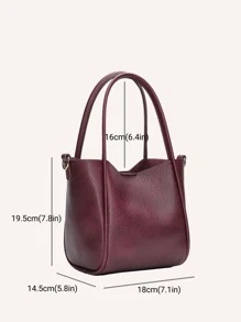 DK DKMG 1pc Women Classic Solid Color Handbag With Detachable Pouch, Versatile Tote Bag Suitable For Outdoor, Dating, Vacation, Shopping, Party And Daily Use