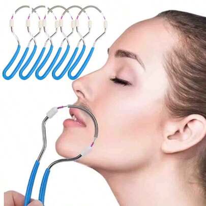 10pcs Mini Facial Hair Remover Tool, Stainless Steel Coil Spring Threading Tweezer For Upper Lip, Chin, Cheek And Eyebrow Hair Removal, Makeup Beauty Tools For Women ,Hair Products And Accessories For Barber Salon Beauty Travel Essentials