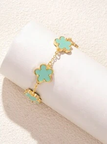 1 chiếc vòng tay trang trí hoa 5 cánh hai mặt theo phong cách dấu phẩy thanh lịch đa năng mới dành cho phụ nữ ngày lễ tình nhân - vòng tay hoa nhỏ - Xem 20