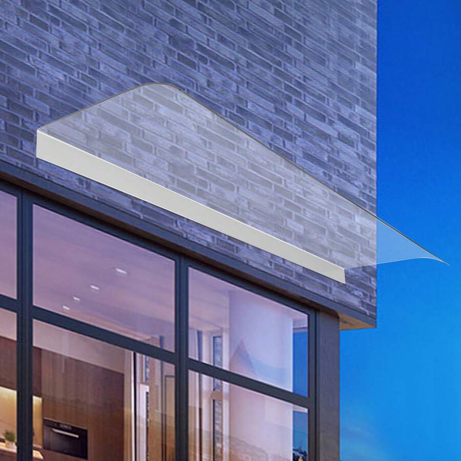 PC Front Door Window Awning Canopy Sun Shade Rain Cover UV Protect Patio Canopy - Clear - View 1