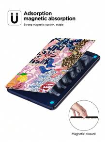 Leopard Print Case Compatible With Kindle,With Auto Wake/Sleep