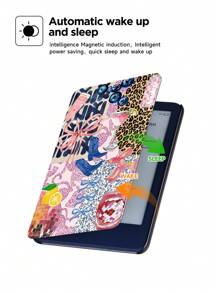 Leopard Print Case Compatible With Kindle,With Auto Wake/Sleep