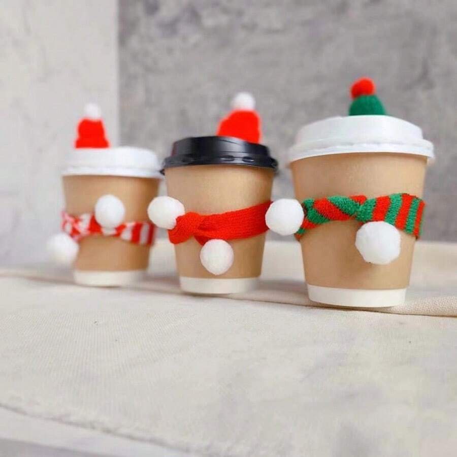 1 件迷你圣诞针织围巾，多风格针织围巾，小鸭形颈部保暖装饰，圣诞礼物 - 彩色 - 查看 1