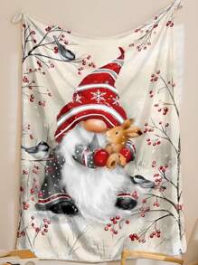 1pc Soft & Cozy Flannel Blanket With  In Snow Pattern, Suitable For Sofa, Bed, Living Room, Travel, Office, Shawl, Nap, Air Conditioning, Bedding, Camping, Wall Decor, Ideal Gift For Boys, Girls, Daily Use, Holidays