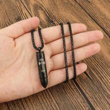 1pc Bullet Head Skull Urn Pendant Necklace; Openable Perfume Bottle Pendant Necklace; Personalized Hip-Hop Men Necklace With Cross Print Pendant; Pet Urn Box Pendant; Punk Hip-Hop Titanium Steel Couple Necklace; Memorial Gift