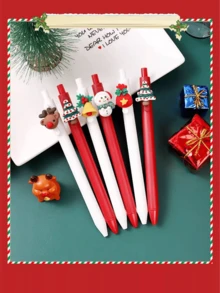 12 Pieces Cartoon Ballpoint Pens, Loose Ballpoint Pens, Refillable And Retractable Rolling Ballpoint Pens, Flexible Pen Barrel, Comfortable Writing, Smooth Writing, Comfortable Grip, Suitable For Office, School And Homework, No. 1 Best-Selling Ballpoint Pen, 0.5mm Ballpoint Pen, Deer Ballpoint Pen,