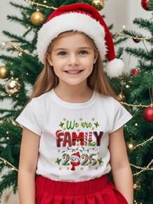 Neue Stretch Sommerkleidung für Kleine Mädchen, Kinder Lässig süßes grafisches Kurzarm T-Shirt, geeignet für Ferien und Alltagstragen, süßes Muster für Mädchen Fotos, Geburtstage, Partys